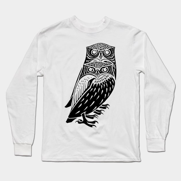 2 owls Long Sleeve T-Shirt by la chataigne qui vole ⭐⭐⭐⭐⭐